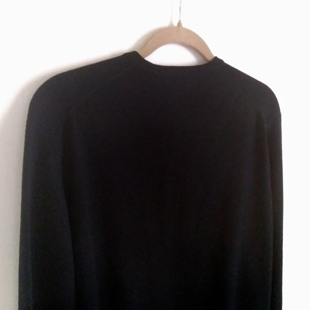 Brooks Brothers Black VNeck Sweater Merino Wool Men's XL Quiet Luxury Minimalist